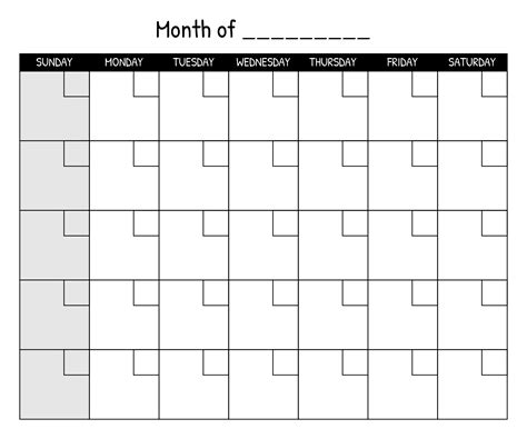 Fill In Calendar Template