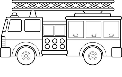 fire truck colouring page