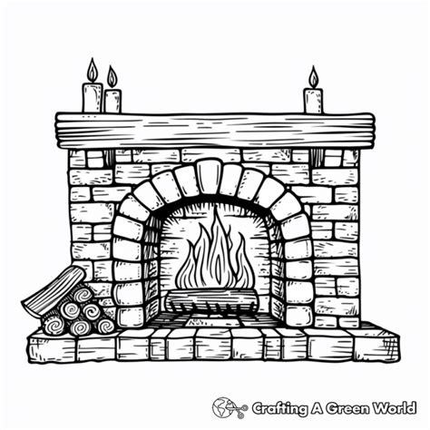 fireplace coloring page