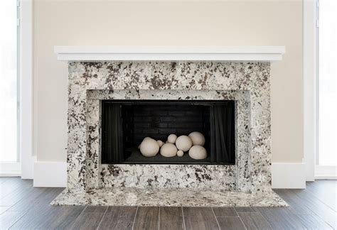 fireplace with granite surround