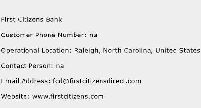 first citizens bank phone number customer service