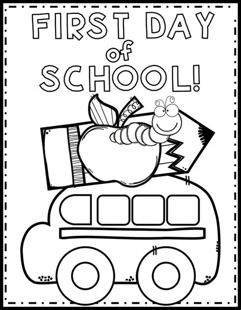 first day of preschool coloring pages