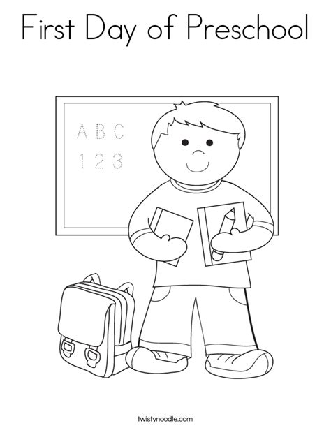 first day of preschool coloring pages free