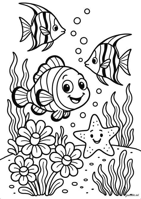 fish coloring book pages
