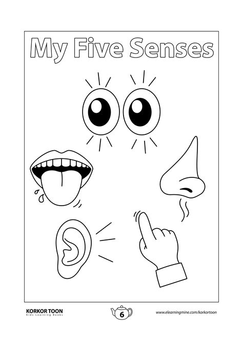 five senses coloring pages for preschool