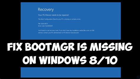 Fix Bootmgr Windows