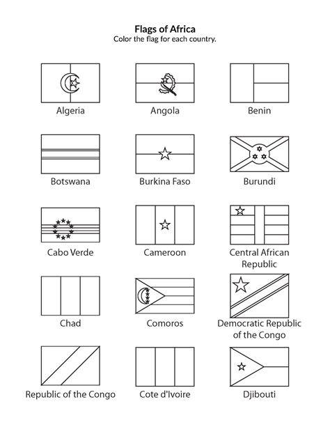 flags around the world coloring pages