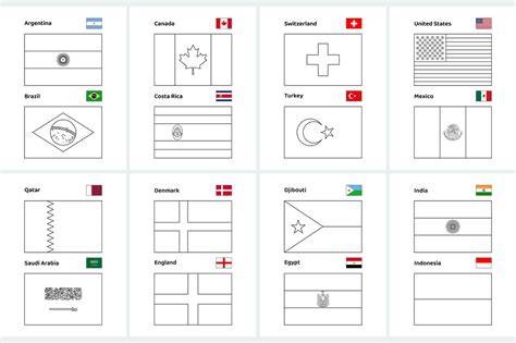 flags of the world colouring sheets