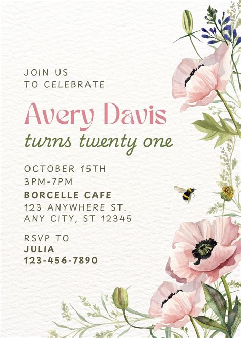 Floral Invitation Templates