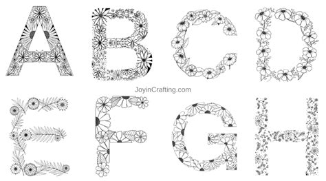 floral letter coloring pages