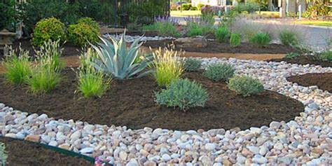 flower beds with rocks instead of mulch