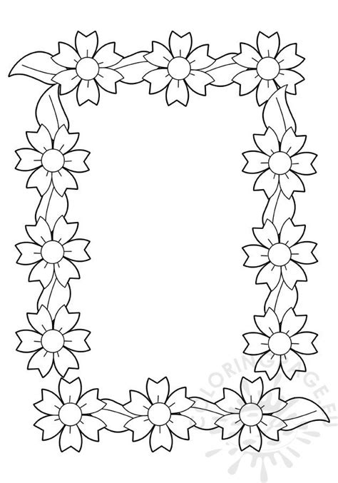 flower border coloring page