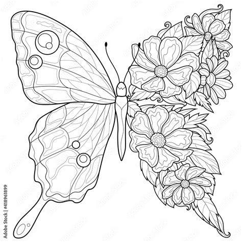 flower butterfly coloring pages
