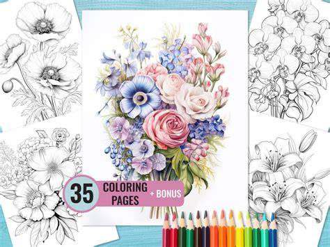 flower coloring book