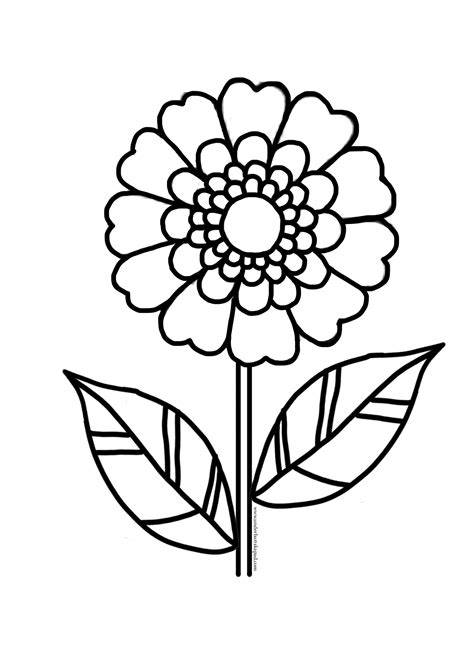 flower coloring clipart