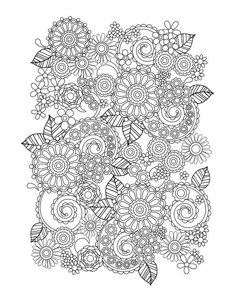 flower coloring pages for adults free