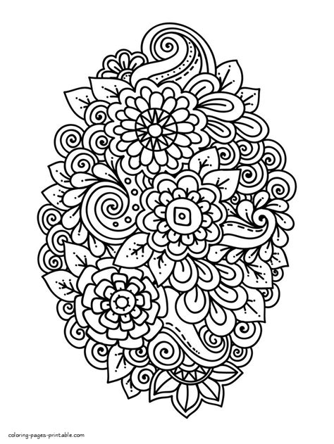 flower coloring pages for adults pdf