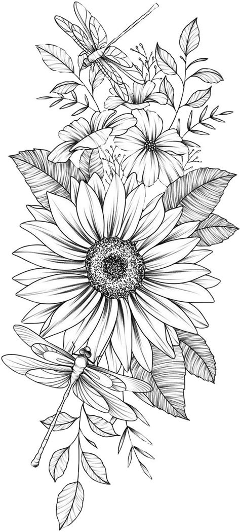 flower coloring pages realistic