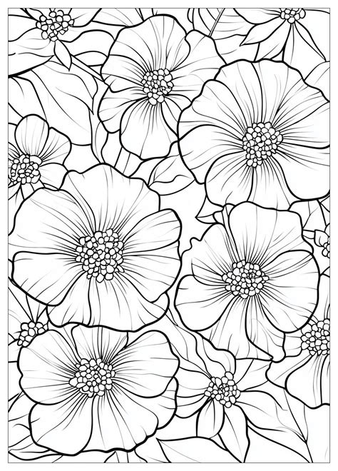 flower coloring paper