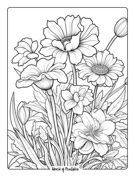 flower coloring pictures for adults