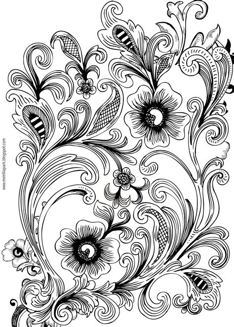 flower design colouring pages