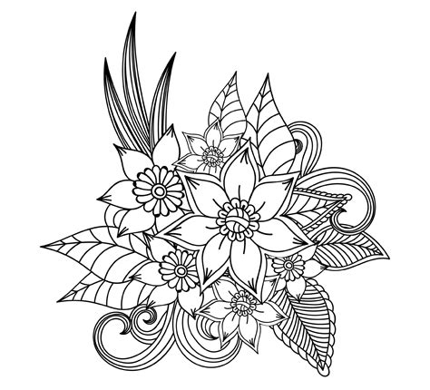 flower design colouring pages