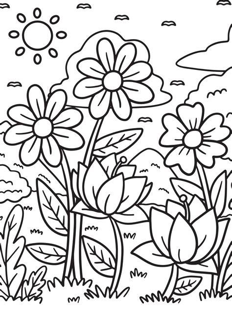 flower garden coloring sheet