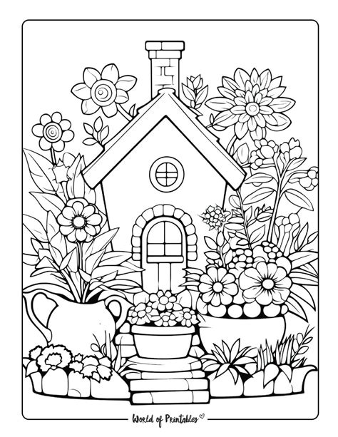 flower garden colouring