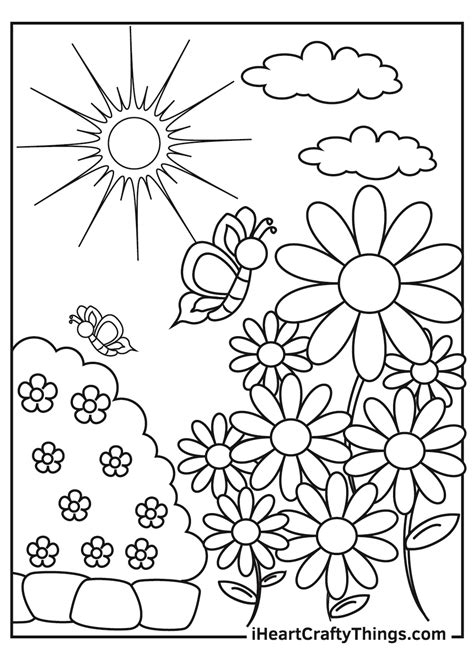 flower garden pictures to color