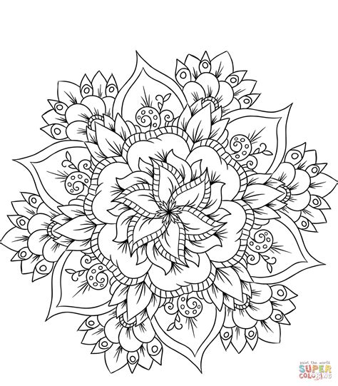 flower mandala coloring pages printable