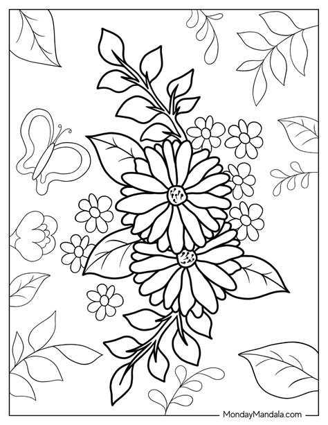flower pages to color