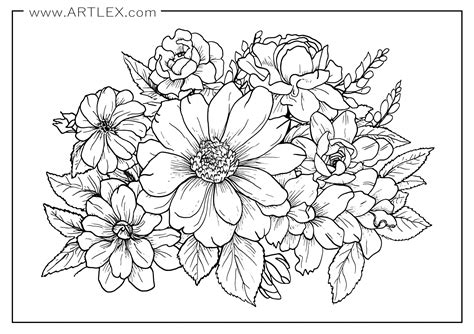 flower pictures to color for adults