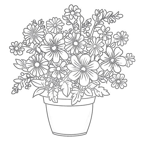flower pots coloring pages