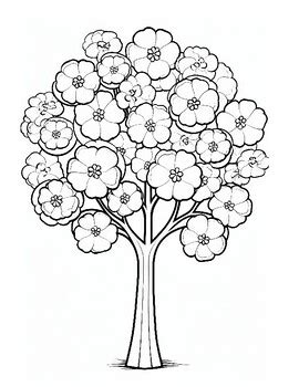 flower tree coloring pages