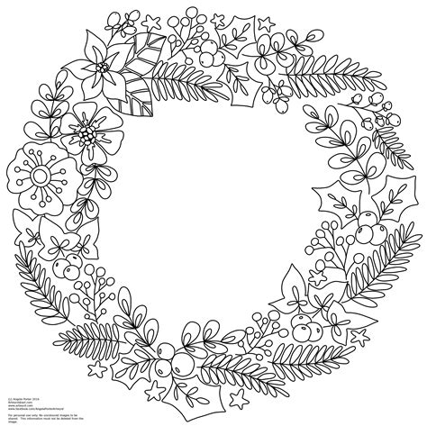 flower wreath coloring page