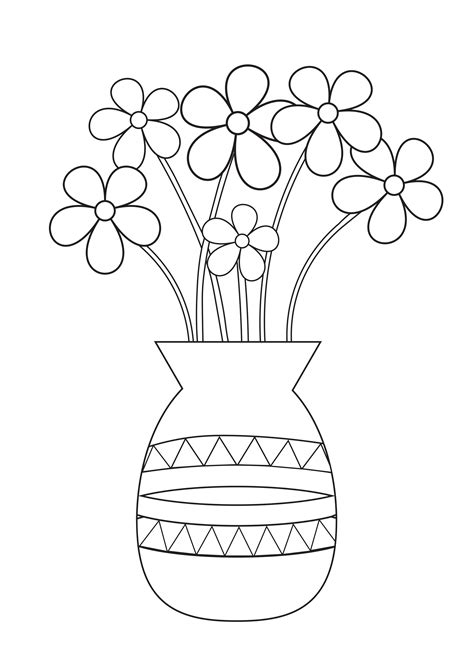 flowers in vase coloring pages