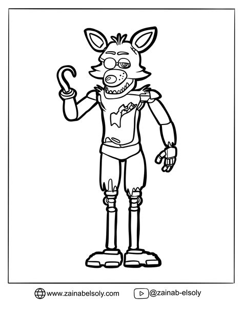 fnaf foxy coloring pages