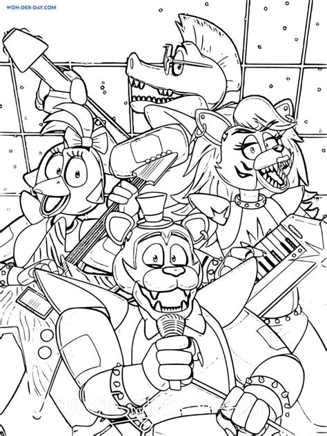 fnaf security breach coloring pages