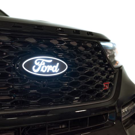 Ford Explorer ST with an aftermarket LED light bar installed on the front
