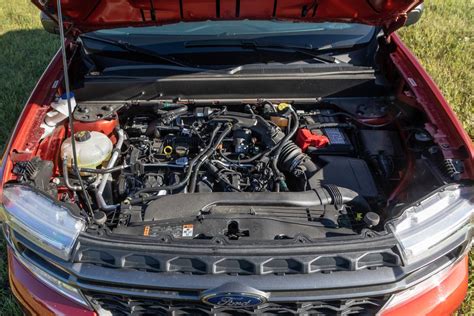 Ford Maverick with EcoBoost engine highlighted, showcasing its power