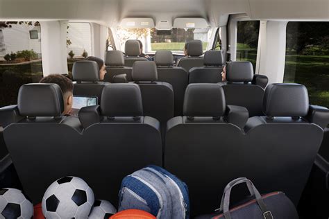 Spacious and customizable Ford Transit Wagon interior layout