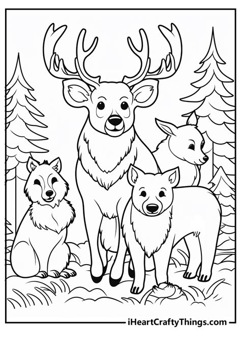 forest animal coloring pages for preschoolers