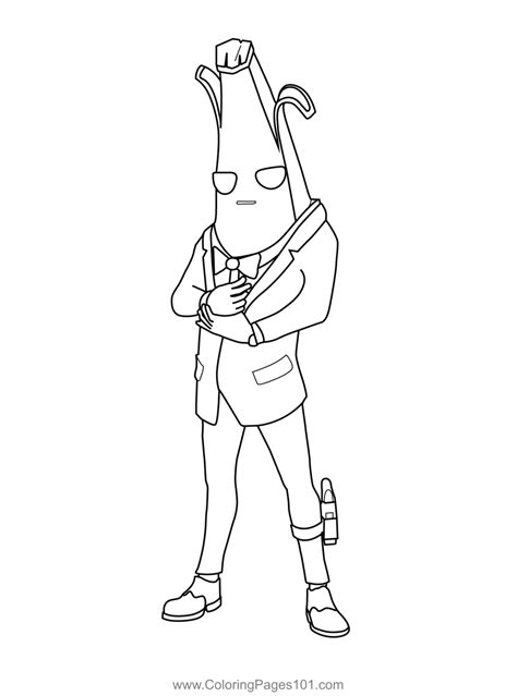 fortnite peely coloring pages