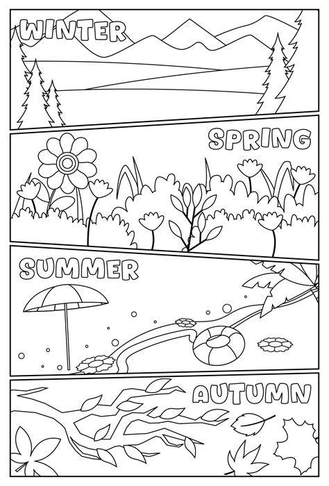 four seasons coloring page pdf
