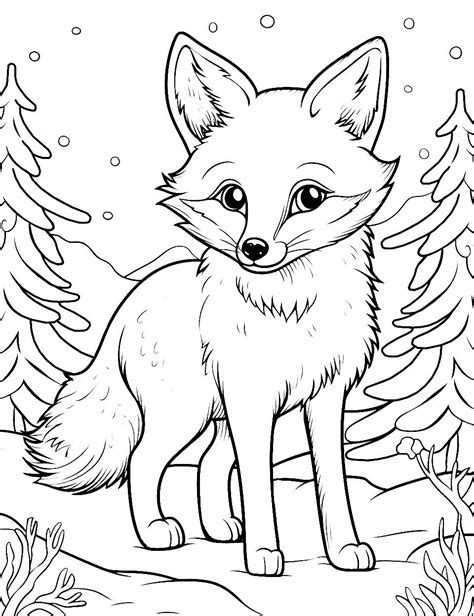 fox coloring page printable