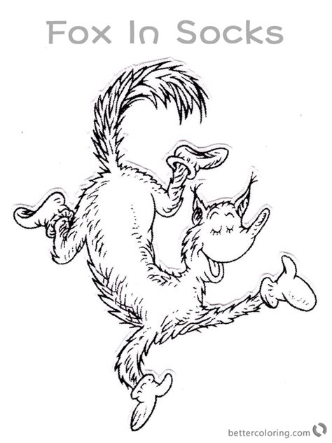 fox in socks coloring pages