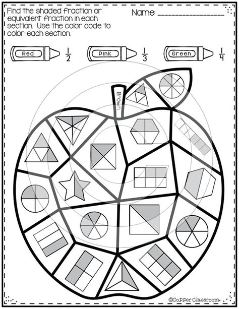 fraction coloring sheets