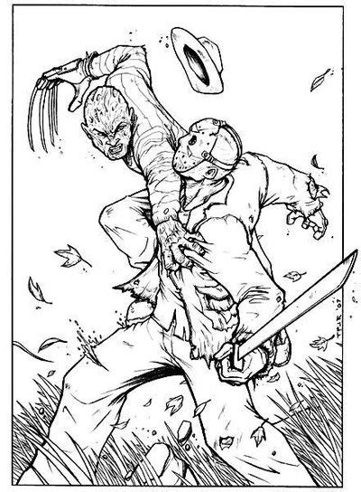 freddy vs jason coloring pages