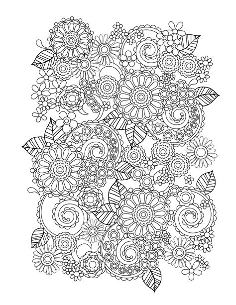 free adult flower coloring pages