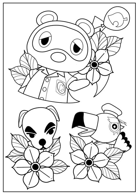 free animal crossing coloring pages
